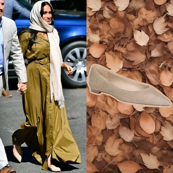 NWT Sam Edelman ‘Sally’ Pointed Toe Flats in “Oatmeal” Suede Leather Size 11 - Picture 1 of 16